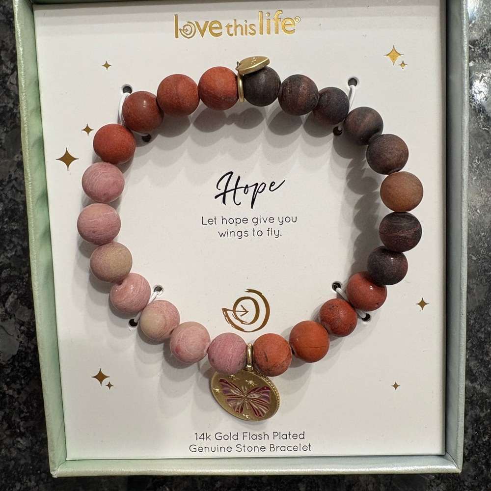 Red Stone Bead Stretch Butterfly Bracelet Love This Life Let Hope Give You Wings